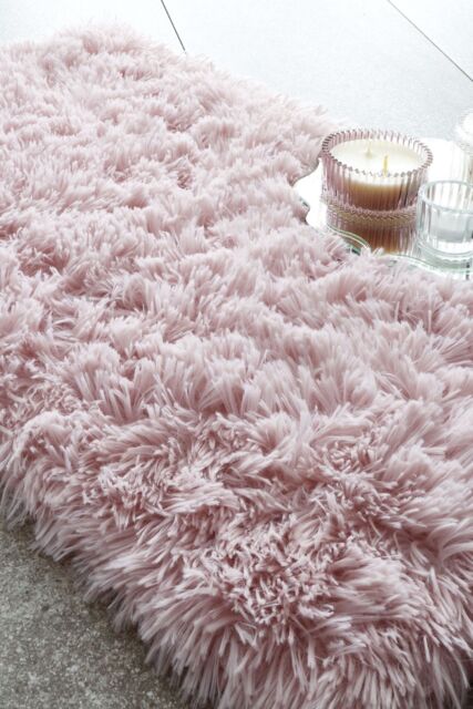 Catherine Lansfield 'Cuddly' Deep Pile Faux Fur Bath Mat in Pink - image 1