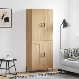 Berkfield Home Highboard Sonoma Oak 69.5x34x180 cm Engineered Wood in Brown - thumbnail 1