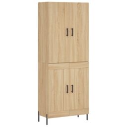 Berkfield Home Highboard Sonoma Oak 69.5x34x180 cm Engineered Wood in Brown - thumbnail 2