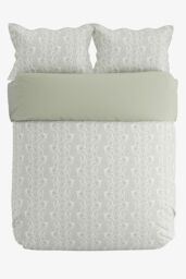 V & A 'Silk Road Paisley' Cotton Duvet Cover Set in Light Green - Size: Super King - thumbnail 4