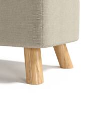 Living and Home Rectangular Upholstered Linen Shoe Changing Stool with Rubberwood Legs in Beige - thumbnail 9