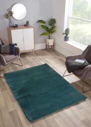 The Linen Consultancy TLC 5 Star Hotel Concept Luxury Faux Fur Green Rug - Size: 80 cm x 150 cm - thumbnail 1