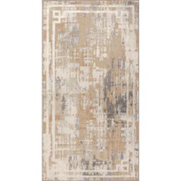 Livabliss Lustro-Abstract Beige Grey Off-White Modern Marble Living Dining Bedroom Rug - Size: 80 cm x 150 cm - thumbnail 2