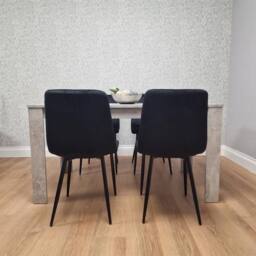 KOSY KOALA Modern Dining Table Set with 4 Velvet Chairs Dining Room Furniture in Grey - thumbnail 6