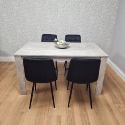 KOSY KOALA Modern Dining Table Set with 4 Velvet Chairs Dining Room Furniture in Grey - thumbnail 5