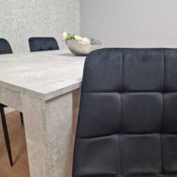KOSY KOALA Modern Dining Table Set with 4 Velvet Chairs Dining Room Furniture in Grey - thumbnail 7
