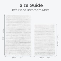 Allure Bath Fashions Ribbed Two Piece Bath Mat Set - 100% Cotton in White - thumbnail 5