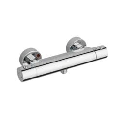 Bathroom Kingdom Menai Chrome Round Thermostatic Cool Touch Shower Bar Valve in Silver - thumbnail 1