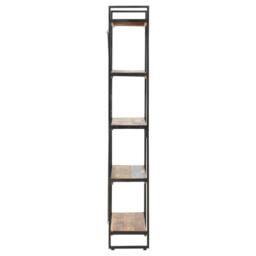 Berkfield Home 5-Tier Bookcase 140x30x180 cm Solid Reclaimed Wood in Brown - Size: 140 x 30 x 180 cm - thumbnail 3