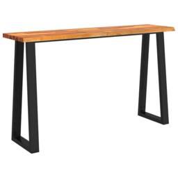 Berkfield Home Beautiful Console Table with Live Edge 140x40x80 cm Solid Wood Acacia in Brown - Size: 140 x 40 x 80 cm - thumbnail 3