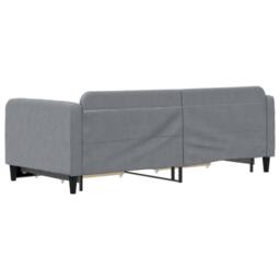 Berkfield Home Daybed with Trundle & Drawers Light Grey 90x190 cm Fabric - thumbnail 5