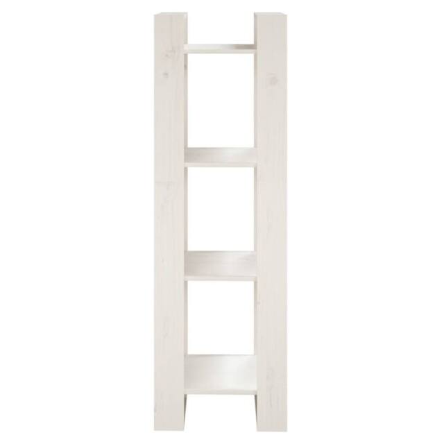 Berkfield Home Beautiful Book Cabinet/Room Divider White 41x35x125 cm Solid Wood Pine - Size: 41 x 35 x 125 cm - image 1