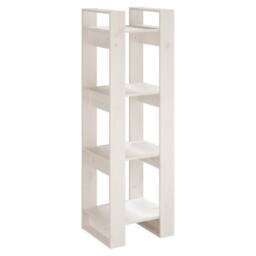 Berkfield Home Beautiful Book Cabinet/Room Divider White 41x35x125 cm Solid Wood Pine - Size: 41 x 35 x 125 cm - thumbnail 3