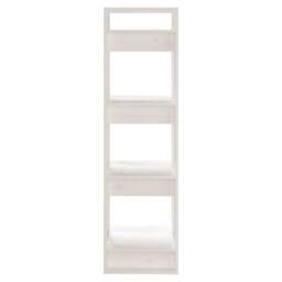 Berkfield Home Beautiful Book Cabinet/Room Divider White 41x35x125 cm Solid Wood Pine - Size: 41 x 35 x 125 cm - thumbnail 4