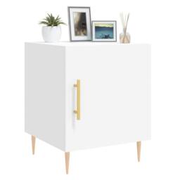 Berkfield Home Modern Bedside Cabinet White 40x40x50 cm Engineered Wood - Size: 40 x 40 x 50 cm - thumbnail 4