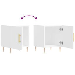 Berkfield Home Modern Bedside Cabinet White 40x40x50 cm Engineered Wood - Size: 40 x 40 x 50 cm - thumbnail 9