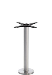 netfurniture Stainless Steel Round Floor Fixed Table Base - Height - 730 Mm in Silver