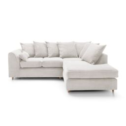 Abakus Direct Jumbo Cord Corner Sofa Right Hand in White - thumbnail 2