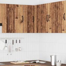 Berkfield Home Kitchen Wall Corner Cabinet Lucca Old Wood Engineered Wood in Brown - thumbnail 1