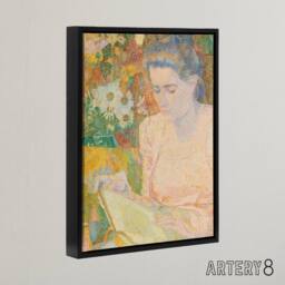 "Artery8 Mrs Marie Jeannette Floral Portrait Framed Canvas Wall Art Print Toorop - Size: W12"" x H16""" - thumbnail 2