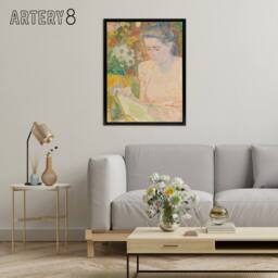 "Artery8 Mrs Marie Jeannette Floral Portrait Framed Canvas Wall Art Print Toorop - Size: W12"" x H16""" - thumbnail 3