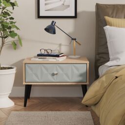 Ready Assembled 2 U Toledo 1 Drawer Wide Side Table (Ready Assembled) in Duck Egg Blue - thumbnail 1