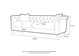 The Great Sofa Company Kensington 3-Seater Velvet Chesterfield Sofa in Gold - Size: 3 Seater - thumbnail 9