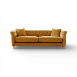 The Great Sofa Company Kensington 3-Seater Velvet Chesterfield Sofa in Gold - Size: 3 Seater - thumbnail 3