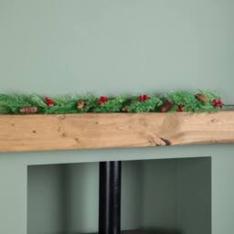 Samuel Alexander 1.50m Pine & Red Berry Christmas Garland with Pinecones in Green - thumbnail 5
