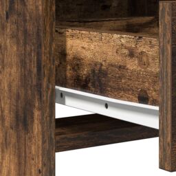 Berkfield Home 2 Piece Dressing Table Set with LED Smoked Oak Engineered Wood in Brown - thumbnail 9
