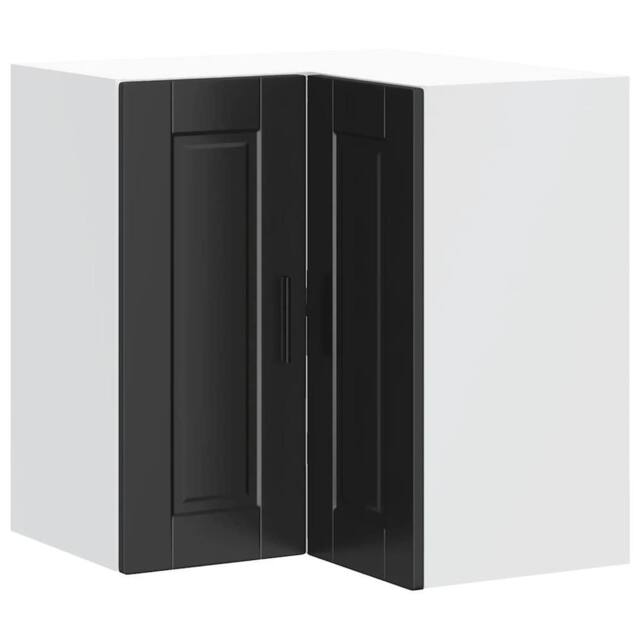 "Berkfield Home Kitchen Wall Corner Cabinet ""Porto"" Black Engineered Wood" - image 1