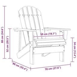 Berkfield Home Garden Adirondack Chair Solid Fir Wood Orange - thumbnail 6