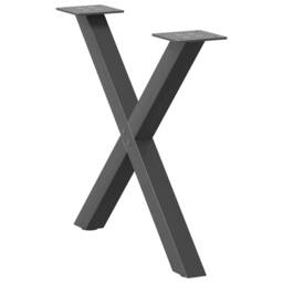 Berkfield Home Coffee Table Legs X-Shaped 2 pcs Anthracite 50x(42-43) cm Steel in Black - thumbnail 4