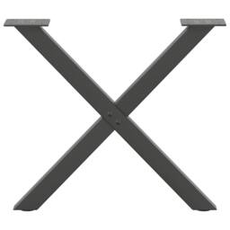 Berkfield Home Coffee Table Legs X-Shaped 2 pcs Anthracite 50x(42-43) cm Steel in Black - thumbnail 5