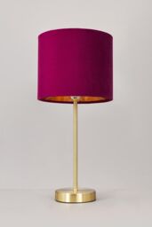 BHS Lighting Velvet Table Lamp in Red - thumbnail 2