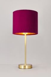 BHS Lighting Velvet Table Lamp in Red