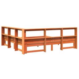 Berkfield Home Bookcase Bed without Mattress Wax Brown 200x200 cm Solid Wood Pine - thumbnail 9