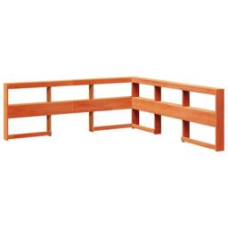 Berkfield Home Bookcase Bed without Mattress Wax Brown 200x200 cm Solid Wood Pine - thumbnail 6