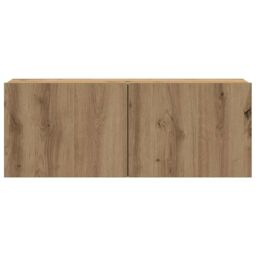 Berkfield Home Wall Mounted TV cabinets 4 pcs Artisan Oak Engineered Wood in Brown - thumbnail 5
