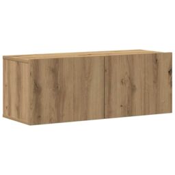 Berkfield Home Wall Mounted TV cabinets 4 pcs Artisan Oak Engineered Wood in Brown - thumbnail 4
