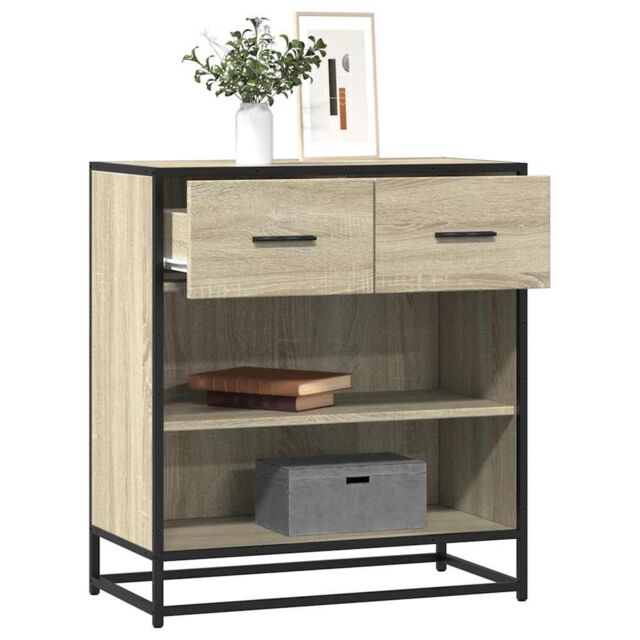 Berkfield Home Sideboard Sonoma Oak 68x35x76 cm Engineered Wood in Brown - Size: 68 x 35 x 76 cm - image 1