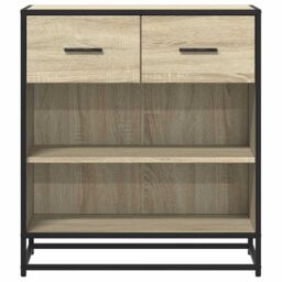 Berkfield Home Sideboard Sonoma Oak 68x35x76 cm Engineered Wood in Brown - Size: 68 x 35 x 76 cm - thumbnail 4