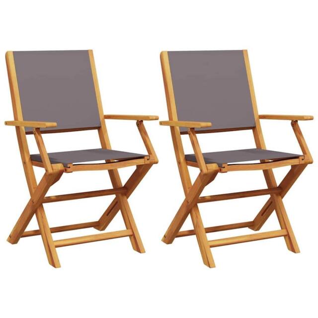 Berkfield Home Garden Chairs 2 pcs Anthracite Solid Wood Acacia & Fabric - image 1