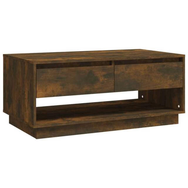 Berkfield Home Coffee Table Smoked Oak 102.5x55x44 cm Engineered Wood in Brown - image 1