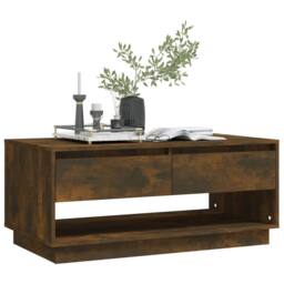 Berkfield Home Coffee Table Smoked Oak 102.5x55x44 cm Engineered Wood in Brown - thumbnail 7