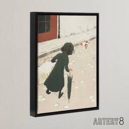 "Artery8 Parisian Life The Little Laundress Bonnard Black Framed Canvas Art in Beige - Size: W12"" x H16""" - thumbnail 2