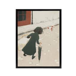 "Artery8 Parisian Life The Little Laundress Bonnard Black Framed Canvas Art in Beige - Size: W12"" x H16""" - thumbnail 1