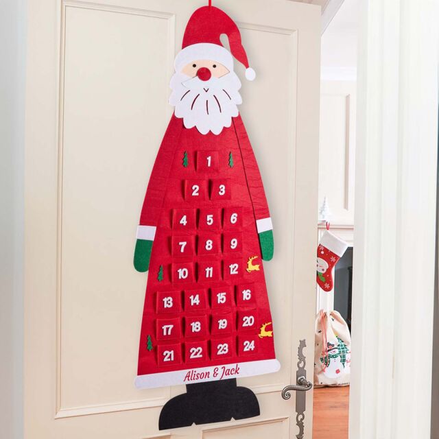 Dibor Luxury Hurry Up Santa Large Christmas Advent Calendar for Kids in Red - image 1