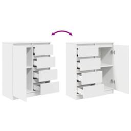 Berkfield Home Sideboard with Drawers White 71x35x84 cm Engineered Wood - Size: 71 x 35 x 84 cm - thumbnail 9