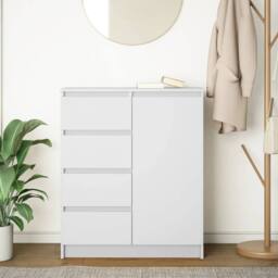Berkfield Home Sideboard with Drawers White 71x35x84 cm Engineered Wood - Size: 71 x 35 x 84 cm - thumbnail 3